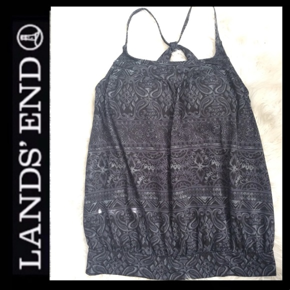 Lands’ End Paisley Blouson Tankini Top - Picture 1 of 7